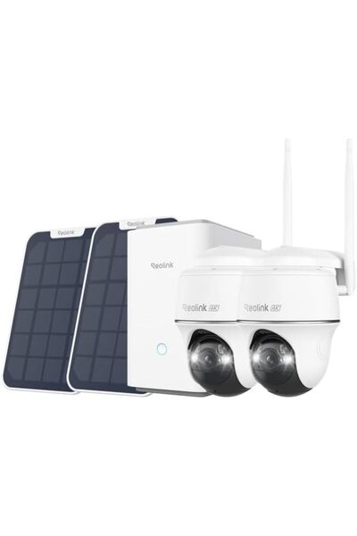 ReoLink طقم كاميرا أمان لاسلكية بدقة 4K تعمل بالبطارية/الطاقة الشمسية، محور م...