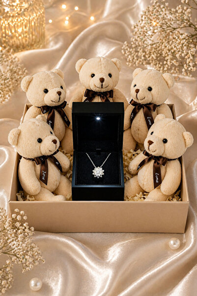 Silvanya Jewelry Özel Ayıcık Kutusu İçerisinde Işıklı Kutuda 925 Ayar Gümüş B...