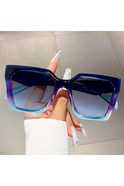 Choice As picture blue 2025 New Oversize Square Frame Sunglasses for Women Tr...