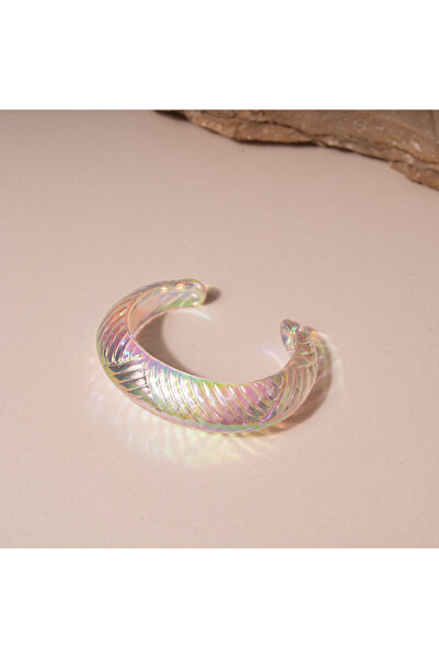 Choice1 Style2 Bohemia Transparent Colorful Acrylic Opening Bangle for Women ...