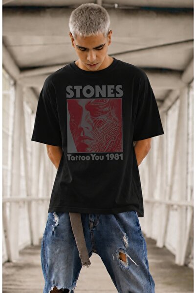 Fuddy Moda Unisex μπλουζάκι με στάμπα Rolling Stones Tattoo You 1981, Oversiz...