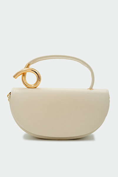LAMİNTA Aura Gold Detailed Cream Bag