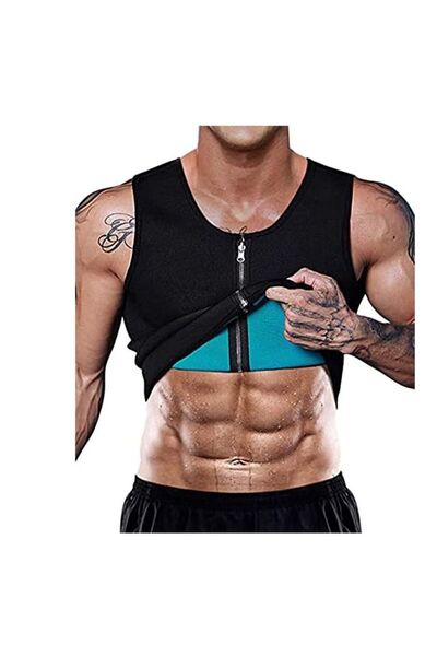 Arabest Sauna Heat Trapping Vest for Men Weight Loss Sweat Vest Zipper