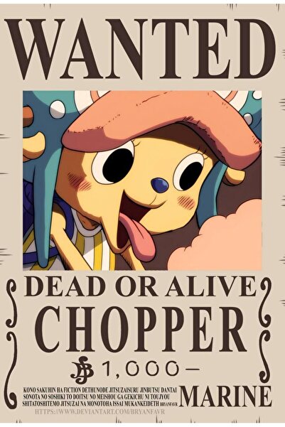ESLEM One Piece Tony Tony Chopper Wanted Ödül Afişi Dijital Baskı Kağıt Poster