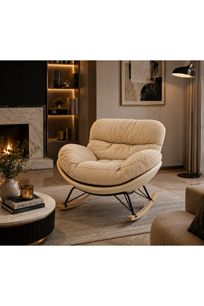 N.zone Modern Design Comfortable Rocking Chair - Width 89cm, Depth 75cm, Heig...