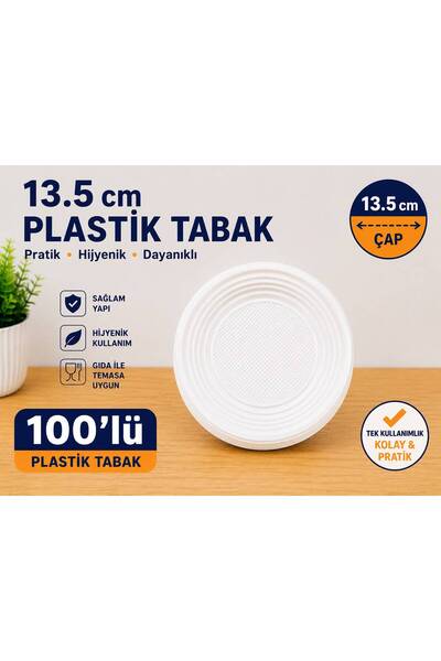 NECE CUP 13,5 CM PLASTİK TABAK 100'LÜ