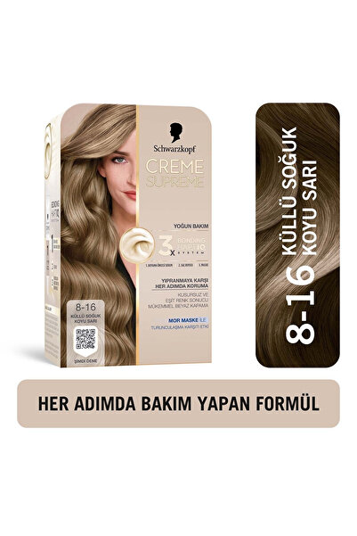 Creme Supreme Saç Boyası Küllü Soğuk Koyu 8-16 — Kalıcı Renk, Profesyonel Son...