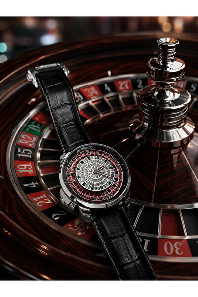 G Sport POLO Jacoob Casino Rulet Dönen Haki Deri Kol Saati (Özel Kutulu)