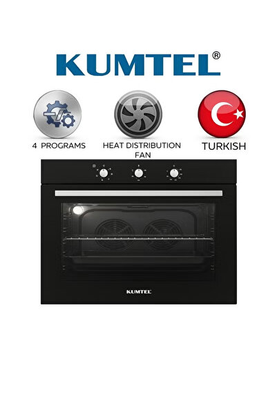 KUMTEL 515799 BUILT IN OVEN WITH BLACK GLASS PANEL SIZE 90X60 POWER 2000W 105...