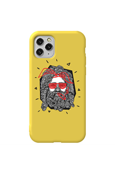 Other Apple iPhone 11 Pro Cool glasses Yellow Colored Silicone TPU Θήκη