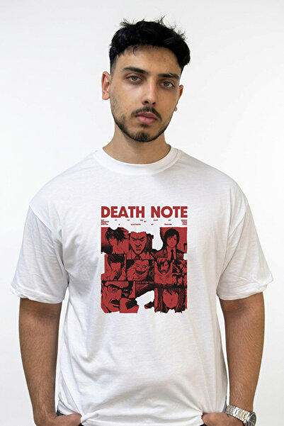 Anetos Death Note_12 Design Printed Oversize White T-Shirt