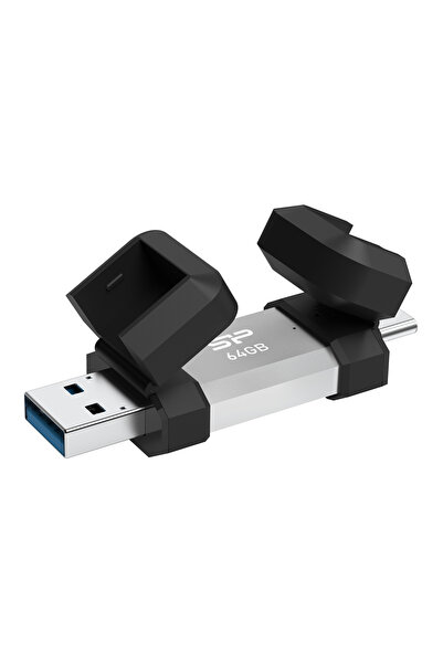 Silicon Power USB Flash Drive C51, USB/USB-C, 64GB, 120MBps, ασημί
