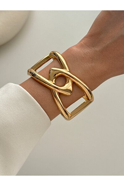 YOUES JEWELRY Steel Thick Handcuff Bracelet Women's Bracelet Unisex Gold Wome...