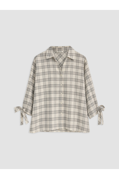 LC Waikiki Plaid Patterned Textured Women's Shirt