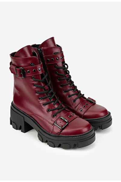 Dasha Ghete dama din piele naturala burgundy accesorizate