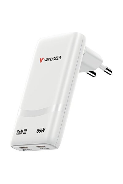 Verbatim Fold n Go GaN 65W USB-C Φορτιστής Τοίχου, Λευκός