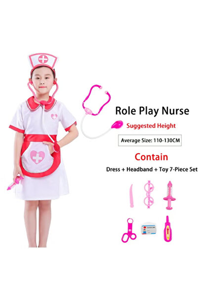 TAPIT 9PCS Girls Nurse Role Play Costume Set Doctor Accessories Pretend Play ...