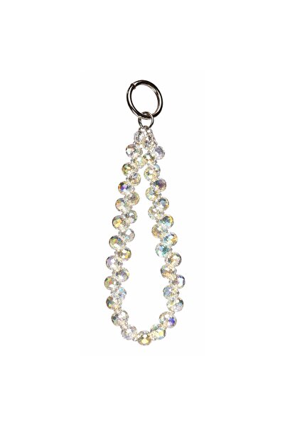 lemontti Snur de mana pentru telefon Crystal Aurora, 30cm, Transparent Multic...