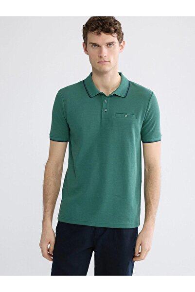 LC Waikiki Polo Collar Men's Textured T-Shirt (S6)