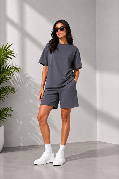 Asmedo Women's Premium Osy Modal Soft Textured T-Shirt and Pocketed Shorts Se...