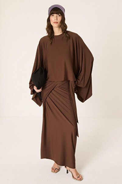 Touché Privé Knitted Suit with Draped Tie-Up Detail