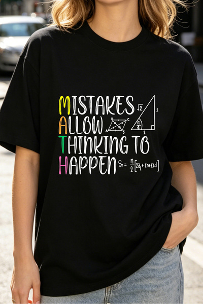 Fleck Womens T Shirts Mistakes Allow Thinking To Happen Math Formula Design C...