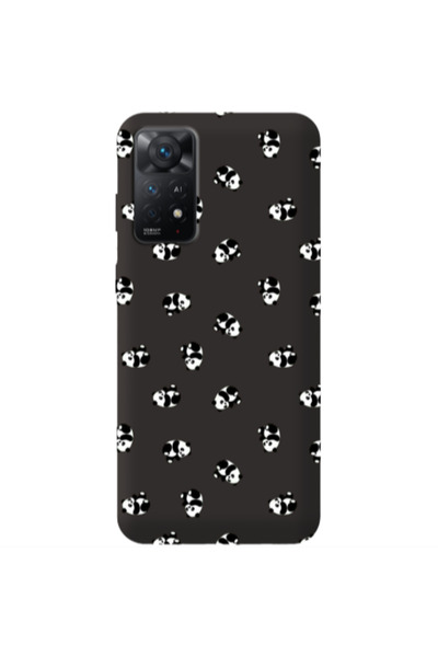 Other Xiaomi Redmi Note 11 4G Small Pandas Black Colored Silicone TPU Θήκη