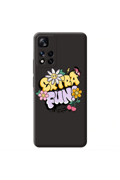 Other Xiaomi Redmi Note 11 Pro 5G Extra Fun Black Colored Silicone TPU Θήκη