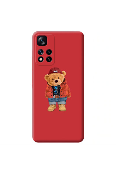 Other Xiaomi Redmi Note 11 Pro 5G Bear in a hat Red Colored Silicone TPU Θήκη