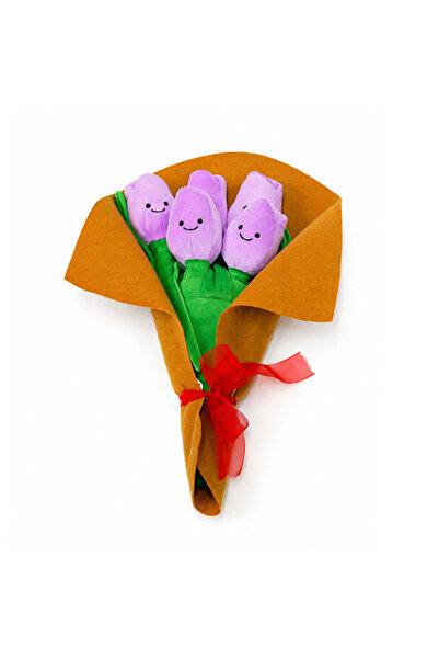 Pufu Toys لعبة قطيفة على شكل باقة زهور التوليب المبتسمة