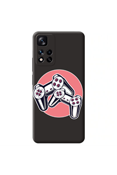 Other Xiaomi Redmi Note 11 Pro 5G Retro Joysticks Black Colored Silicone TPU ...