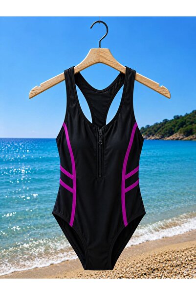RAPAPA Swimsuit with Zipper Detail on the Front 8126