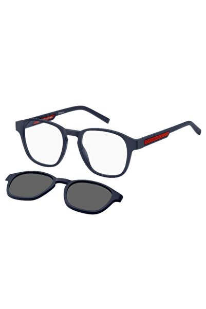 Tommy Hilfiger UV Protected Sunglasses Matte Blue Frame Grey Polarized Mirror...