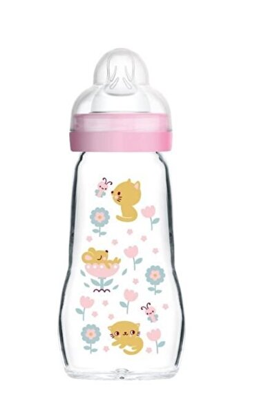MAM Γυάλινο Μπιμπερό Feel Good 260ml και Θηλή Σιλικόνης 2μ+ (375SG)