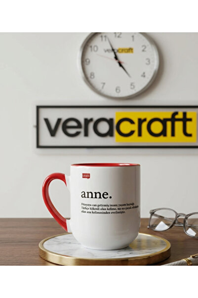 veracraft Anne Sözlük Anlamlı Porselen Kupa Bardak - Anneler Günü Hediyesi Ku...