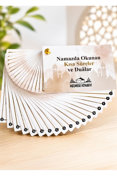 Medrese Kitab Evi Namaz sure ve namaz duaları kartelası kısa sureler kısa dualar