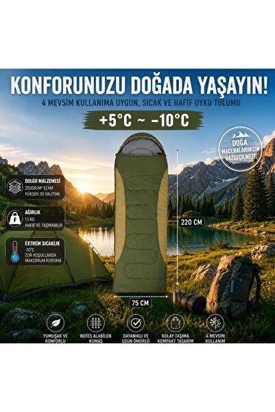 Begin Power 4 Season Sleeping Bag +5 ° C -10 ° C Camping Sleeping Bag Breatha...
