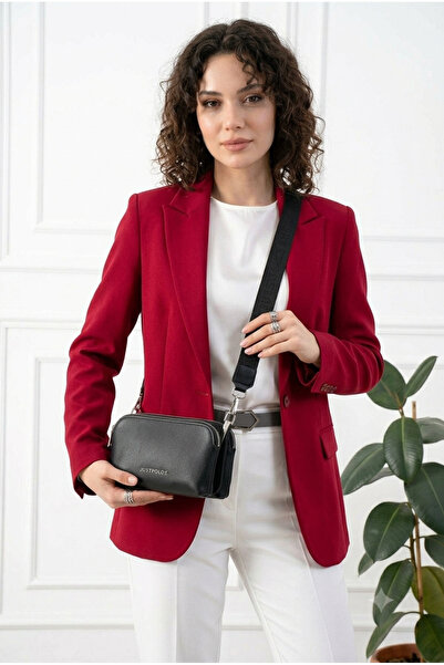 Just Polo حقيبة كتف نسائية سوداء صغيرة الحجم-BD7035BD