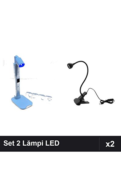 NAİLS Set 2 Lămpi LED Lanternă 3W USB pentru Uscare Unghii Gel Manichiură