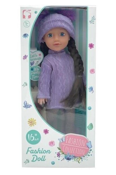 Blue Toys Κούκλα μόδας με χειμερινά ρούχα μωβ και αξεσουάρ 40 εκ. (MKV889186)