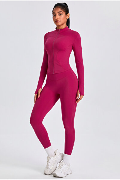 Fizion Compleu fitness modelator Contour, set jacheta si colanti cu talie ina...