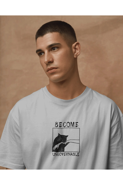 buzagi tasarım ürünleri Become Ungovernable Unisex White Regular T-Shirt