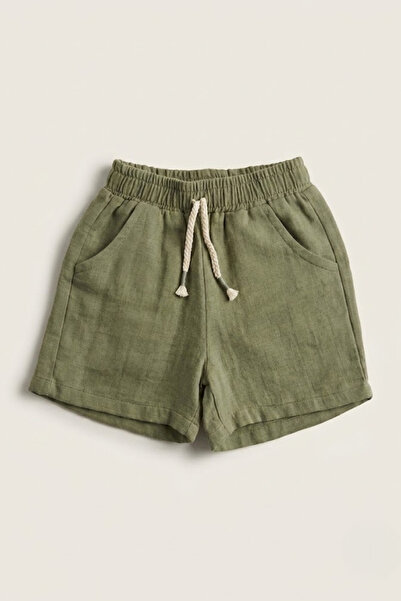 lilico Khaki 100% Cotton Muslin Kids Shorts