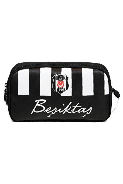 Beşiktaş حقيبة أقلام مدرسية/حافظة أقلام مدرسية مطبوعة باللونين الأسود والأبيض...