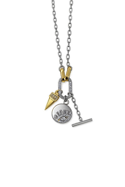 Vi store Çelik Özel Tasarım Silver Eye Kolye