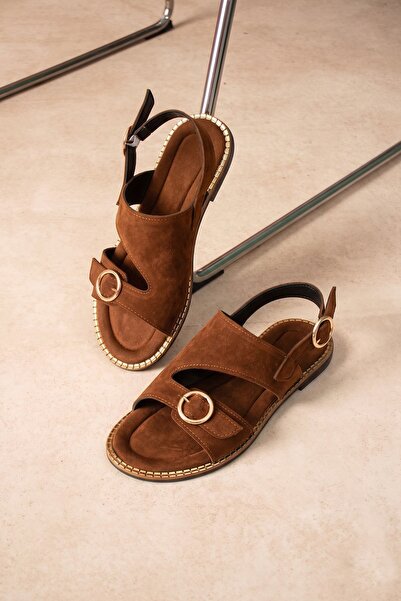 AlbiShoes Women's Suede Buckle Summer Women's Stylish Sandals Anatomical Comf...
