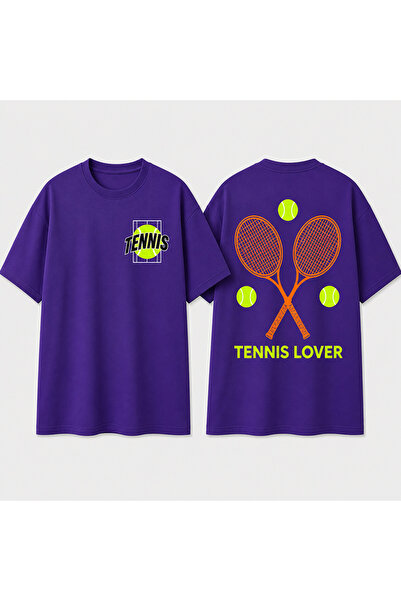 VODEXA Unisex Oversize T-Shirt Tennis Printed 100% Cotton T-Shirt Comfortable...