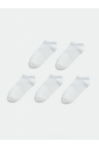 LC Waikiki Nevavm Farkıyla Lcw Kids White Plain 5-Piece Pack Boys' Booties Socks