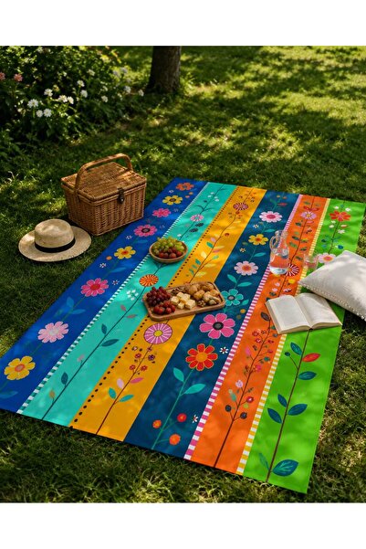 PİKKO HOME مفرش طاولة من البوليستر مطبوع رقميًا من RENK BAHÇE وغطاء للنزهات (...