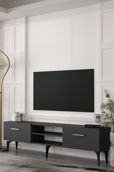 Dekortis Home Dekor 180DHDTSR2AG EROS TV SEHPASI,ÜNİTESİ ANTRASİT-GÜMÜŞ